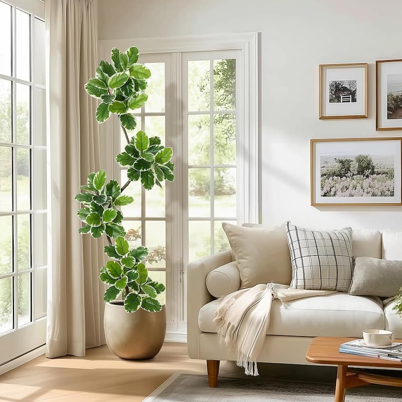 Home Fiddle Leaf Fig Tree Artificial Faux Rubber Tree for Home Decor