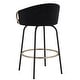 preview thumbnail 3 of 19, Set of 2 Contemporary Velvet & Metal 26" Counter Stool