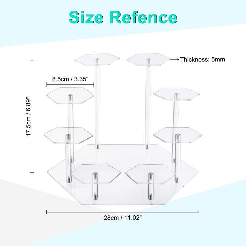 Acrylic Display Stand for Collectible Figures 8 Tier Acrylic Cupcake Stand Clear - Clear