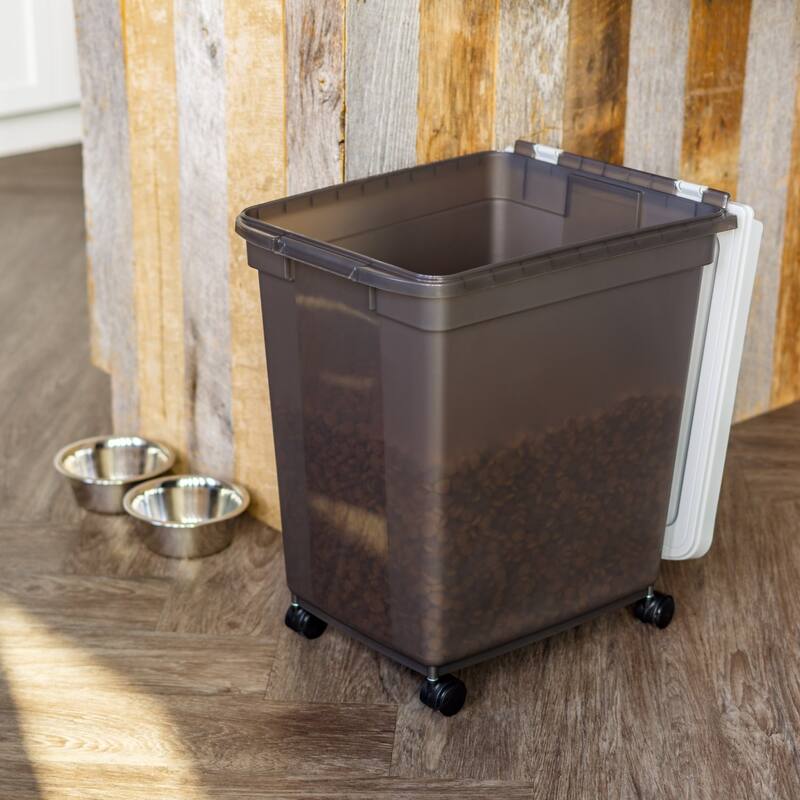 Airtight Mobile Pet Food Storage with Removable Casters