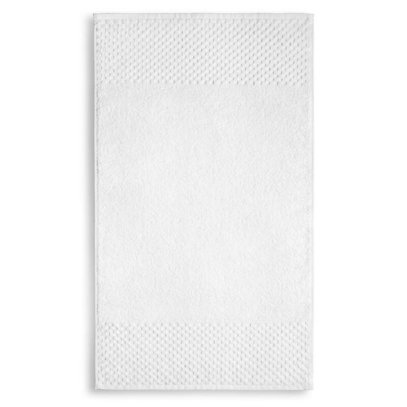 Kaufman 6 piece set Premium Hilton White Checkerboard Hand Towel,USA Cotton, 17 x 28