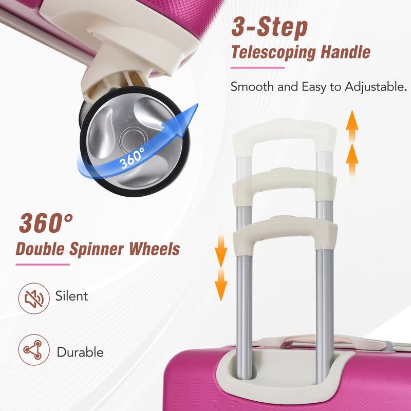 28 Inch Luggage Suitcase with Spinner Wheels, ABS Expandable