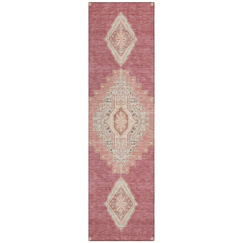 Machine Washable Indoor/ Outdoor Boho Traditional Chantille Rug
