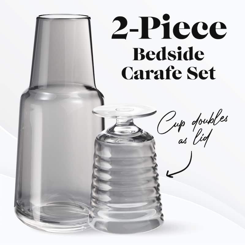 American Atelier Bedside Water Carafe with Footed Glass/Lid