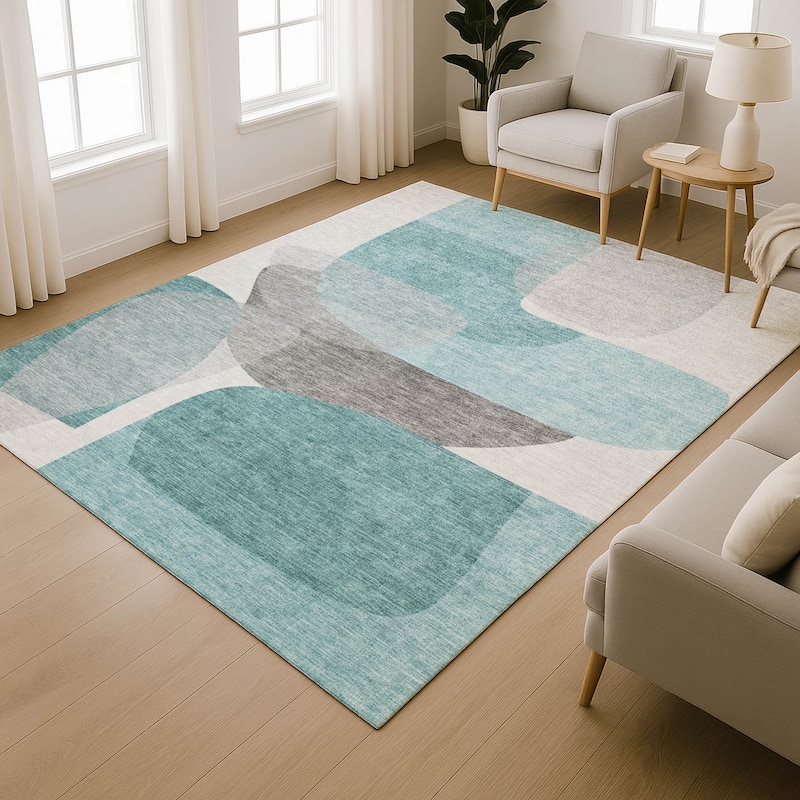 Premium Washable Super Soft Contemproary Retro Mayfield Rug
