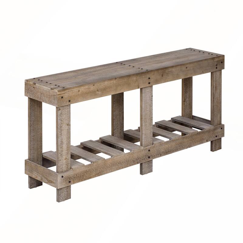 62.9-Inch Vintage Entryway Table with Natural Fir Wood