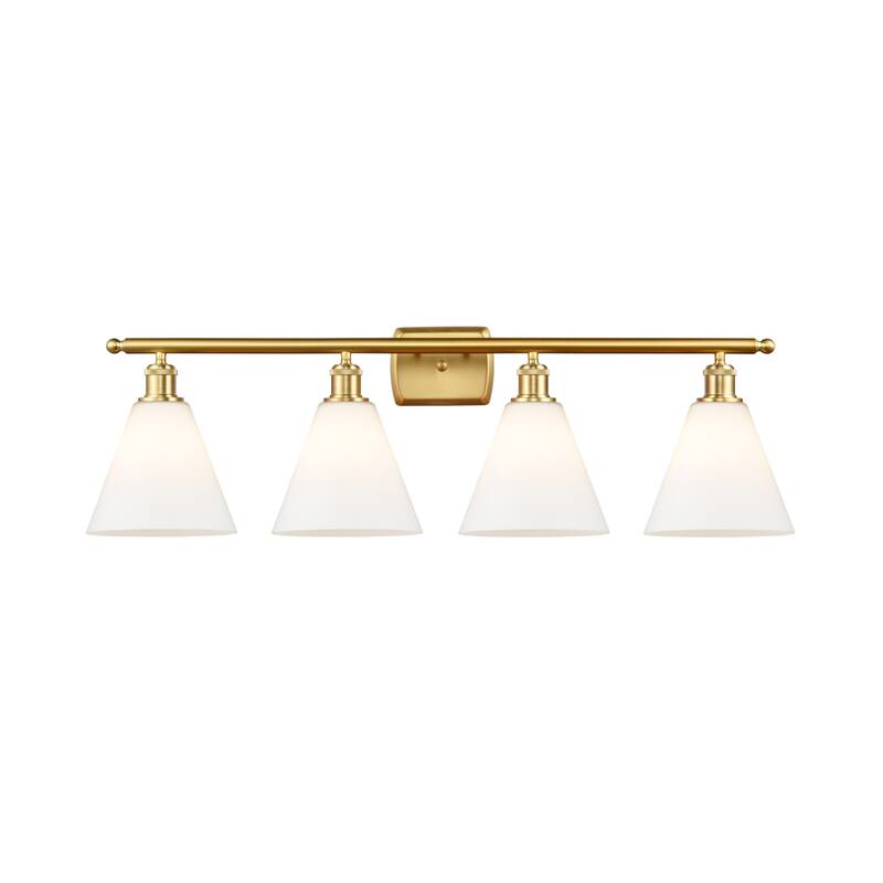 Innovations Lighting 516-4W-12-38 Berkshire Vanity Berkshire 4 Light - Satin Gold / Matte White