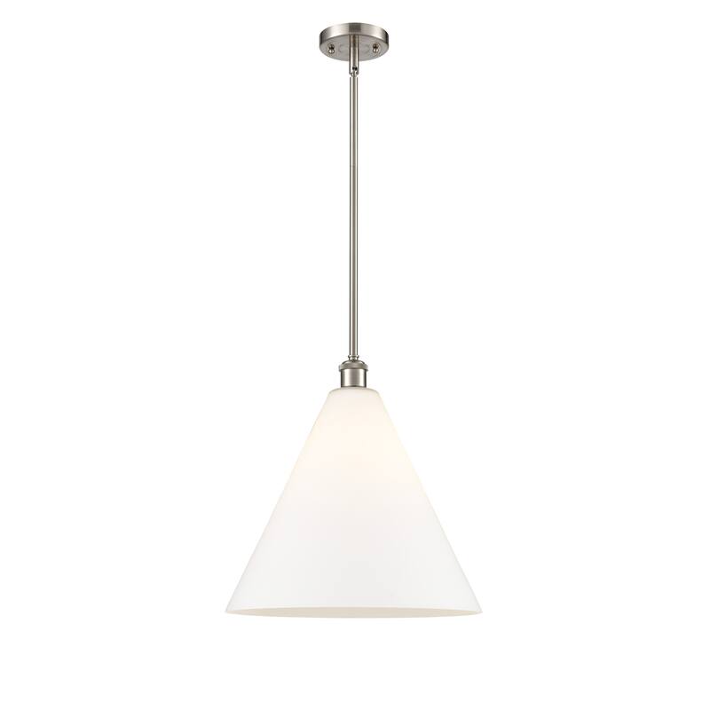 Innovations Lighting Berkshire 1 Light 16" Pendant - Matte White/Brushed Satin Nickel