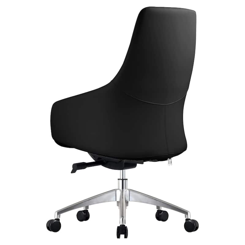 LeisureMod Celeste Office Chair in Upholstered Leather and Iron Frame