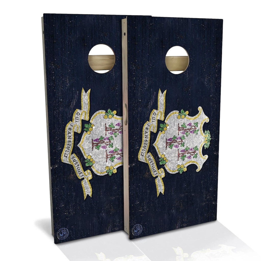 Connecticut Flag Outdoor Cornhole Board Set