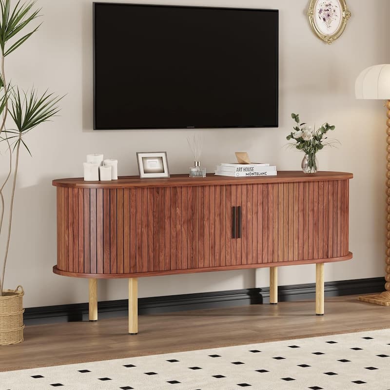 47.2" TV Stand Media Console Table for Living Room, Bedroom TVs Up to 80 Inches - N/A - Brown