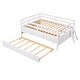 preview thumbnail 5 of 7, White Full Low Loft Bed with Drawers & Trundle