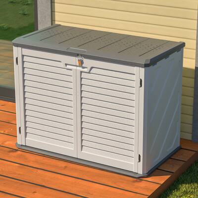 GDFStudio - Hayes Large Horizontal Lockable Outdoor Storage Shed with Removable Shelf