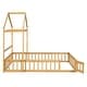 preview thumbnail 6 of 10, Wooden Floor Bed with Detachable Headboard & Dress Up Rack for Kids, Natural