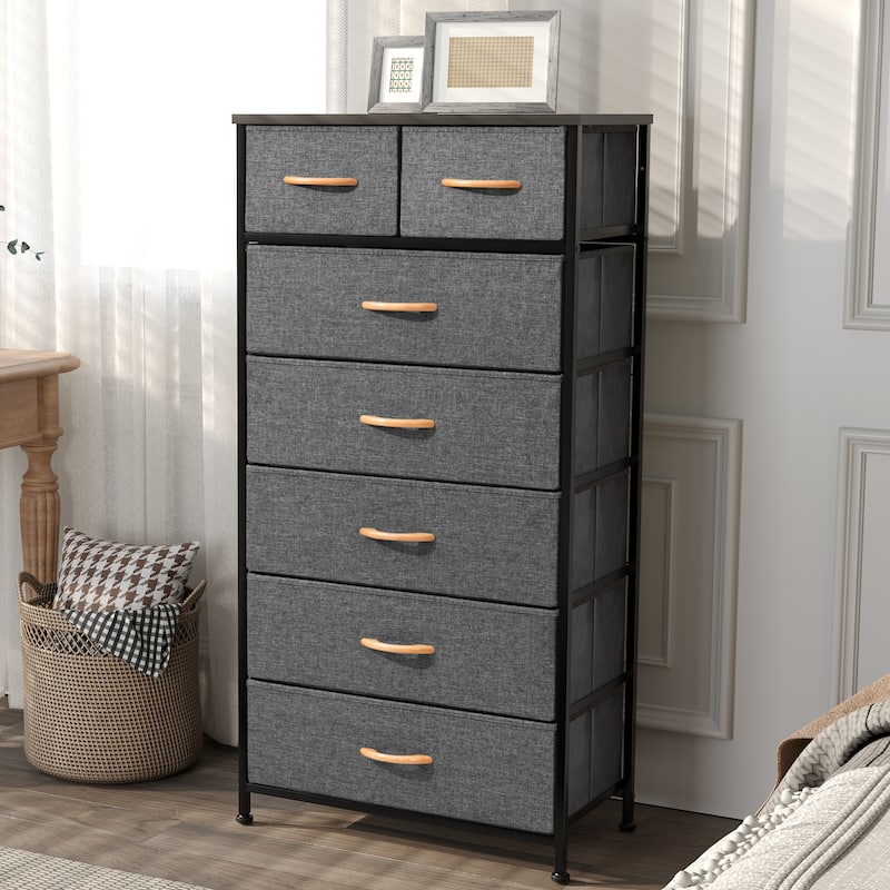 Pellebant 7-Drawer Storage Tower Organizer Chest Dresser - Grey - 7-drawer