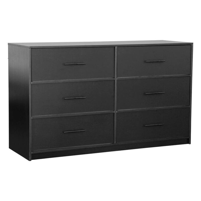 6 Drawer Dresser with Fabric Drawers and MDF Frame Modern Storage