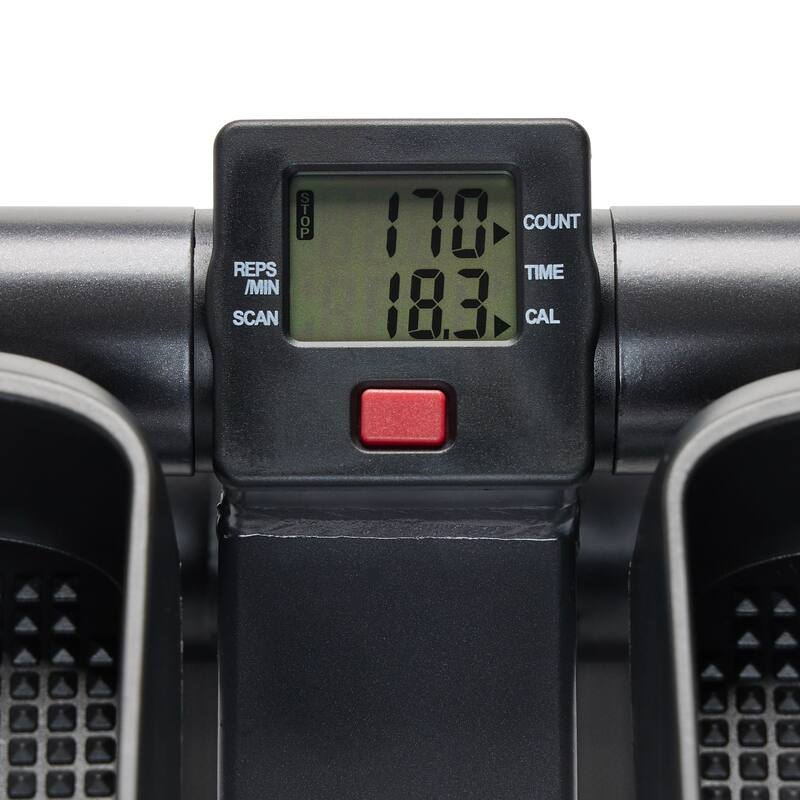 Mini Stepper with Exercise Bands - NO. 012 SMART - Dark Gray + Silver Black - L15.9 x W12.2 x H13.6