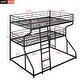 preview thumbnail 7 of 5, Full XL over Twin XL over Queen Size Triple Bunk Bed with Long and Short Ladder,Black