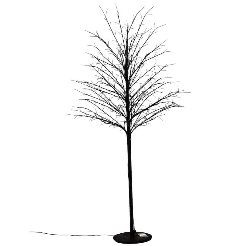 59" Pre-Lit Micro Dot Black Artificial Tree, Warm White LED Lights