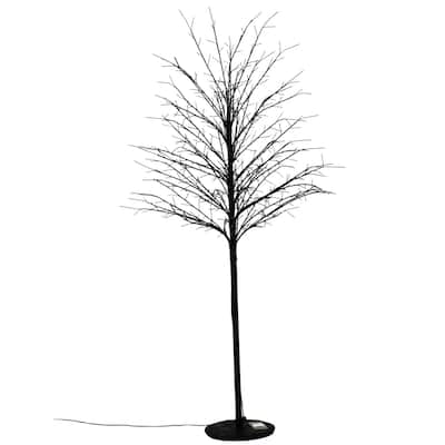 59" Pre-Lit Micro Dot Black Artificial Tree, Warm White LED Lights