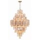 preview thumbnail 1 of 6, Addis 20 Light Aged Brass Chandelier - 30.5"W x 49.5"H x 30.5"D