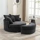 preview thumbnail 31 of 57, Roomfitters Modern 360° Swivel Barrel Chair with Hidden Storage Ottoman, Chenille Upholstery and Four Pillows