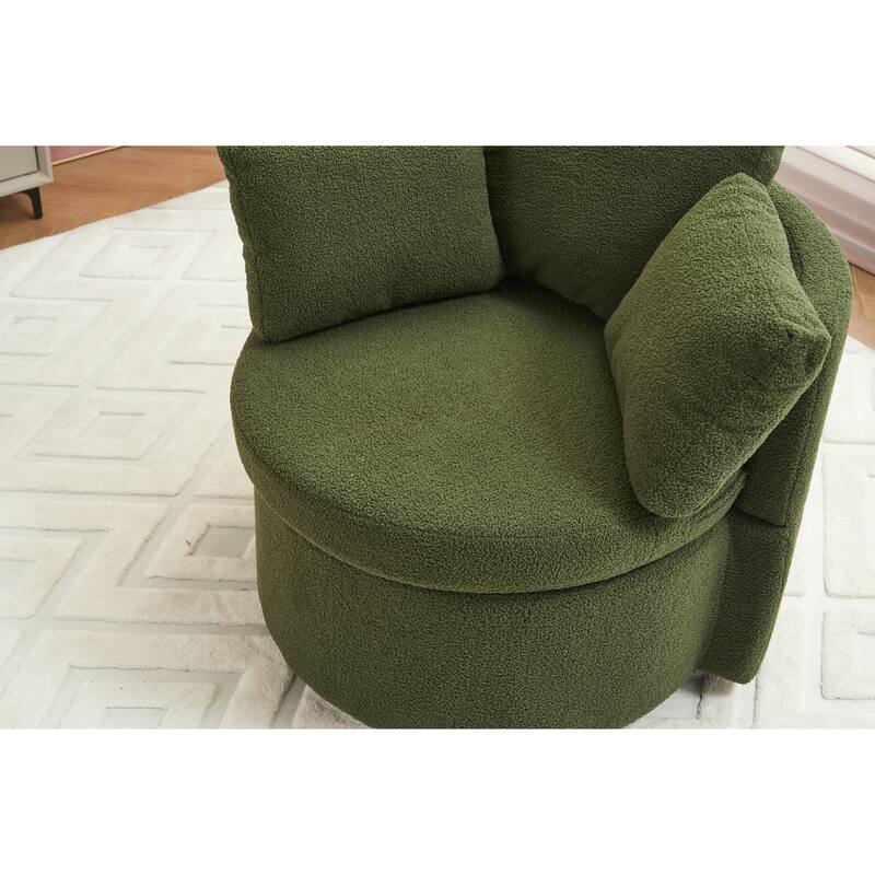 31.5" Swivel Barrel Chair with Storage
