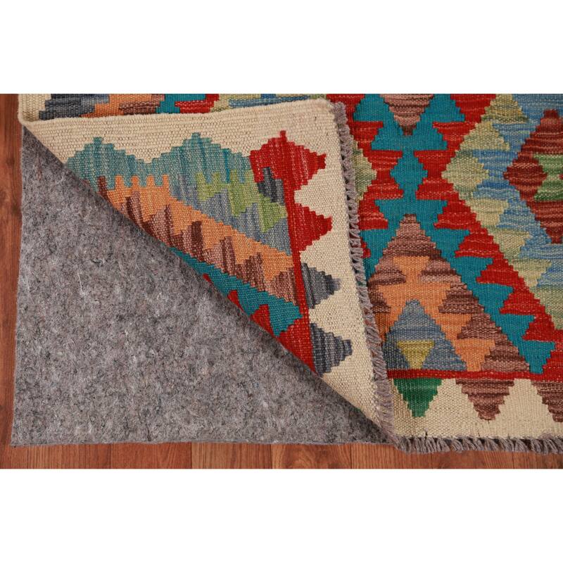 Kilim Runner Rug Flatweave Oriental Wool Carpet - 2'10" x 12'9"