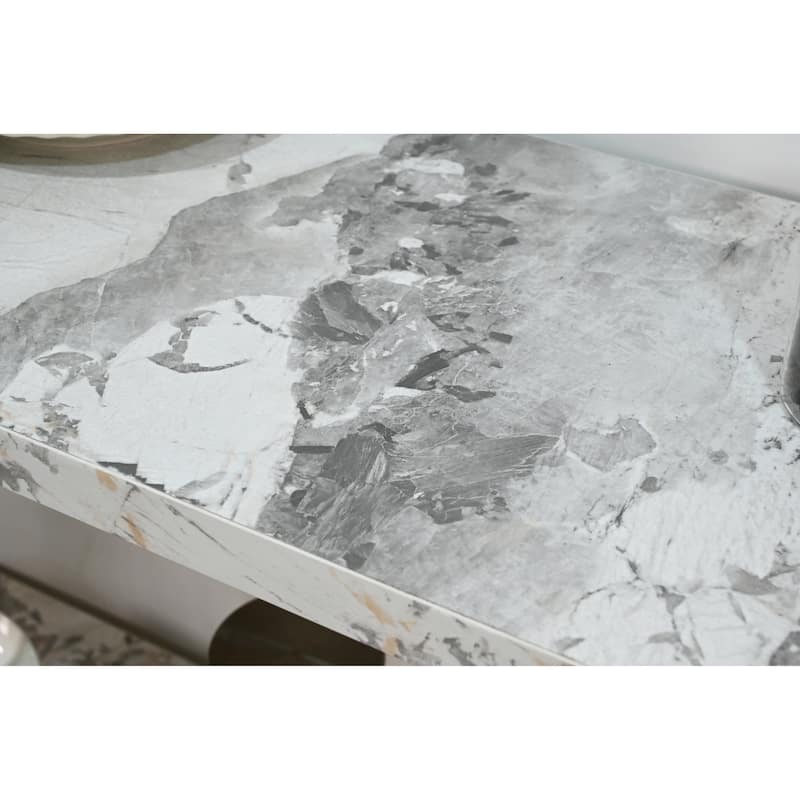 Modern Luxury Gold Metal Frame Console Table, Chic Entryway Table with Storage Shelf for Living Room Decor