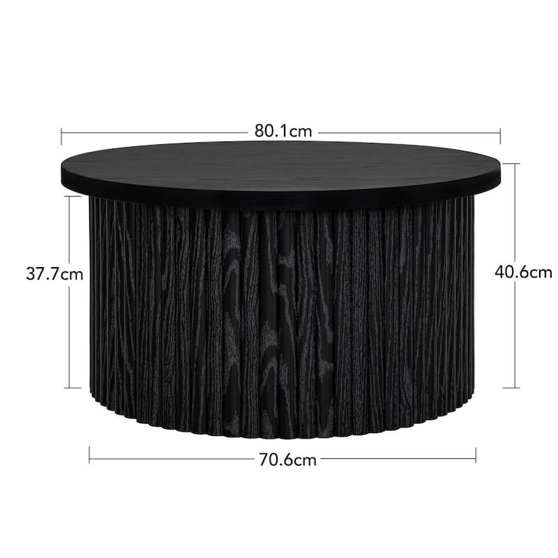 Roomfitters Round Coffee Table, Modern Accent Side Table, Wooden Center Table