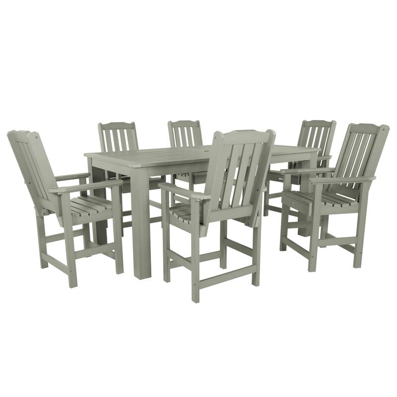HIGHWOOD 7-Piece Outdoor Dining Set - 42" x 84" Table, Counter-height - Eucalyptus