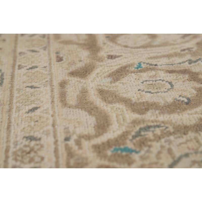 Traditional Pink Mashad Persian Vintage Area Rug Handmade Wool Carpet - 9'7" x 12'8"