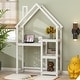 preview thumbnail 13 of 32, House-shaped Wooden writing Desk,Kids study Table,Bookshelf & Toy Storage White