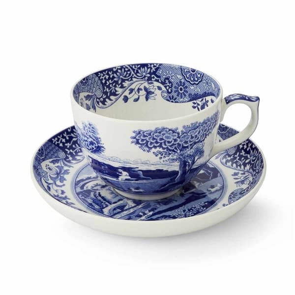 Spode Blue Italian Jumbo Cup and Saucer Set