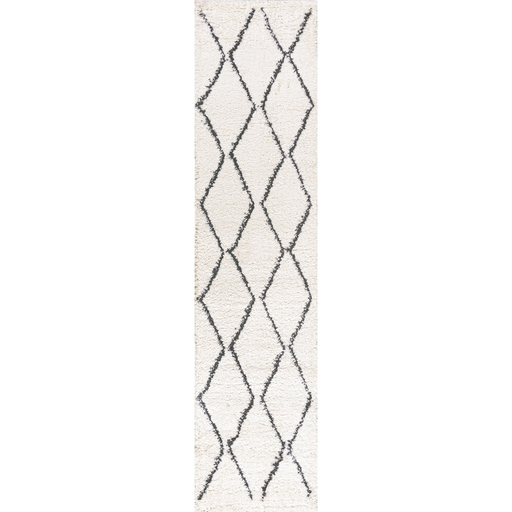 JONATHAN Y Petra Moroccan Diamond Shag Area Rug