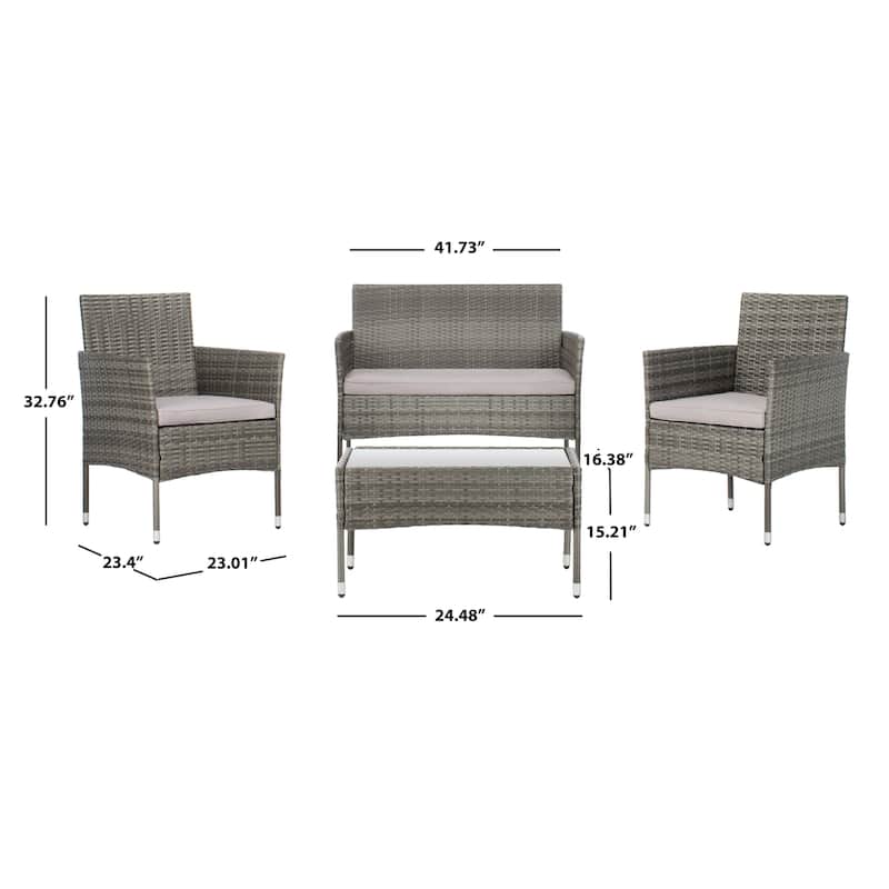 SAFAVIEH Outdoor Abdul 4-Piece Patio Set