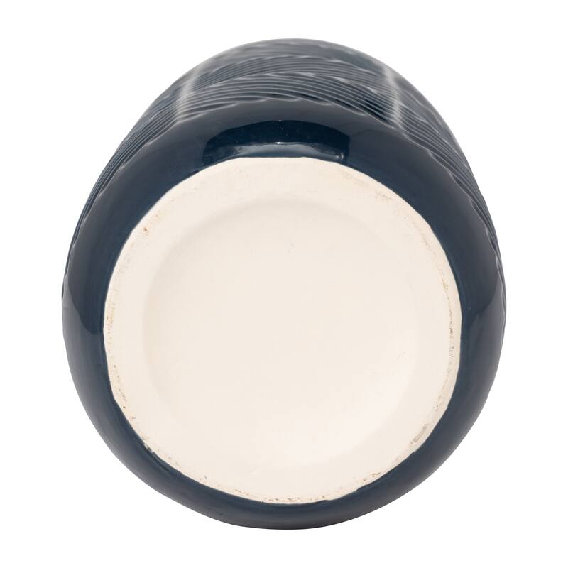 Sagebrook Home Ceramic Cylinder Textured Lines Vase