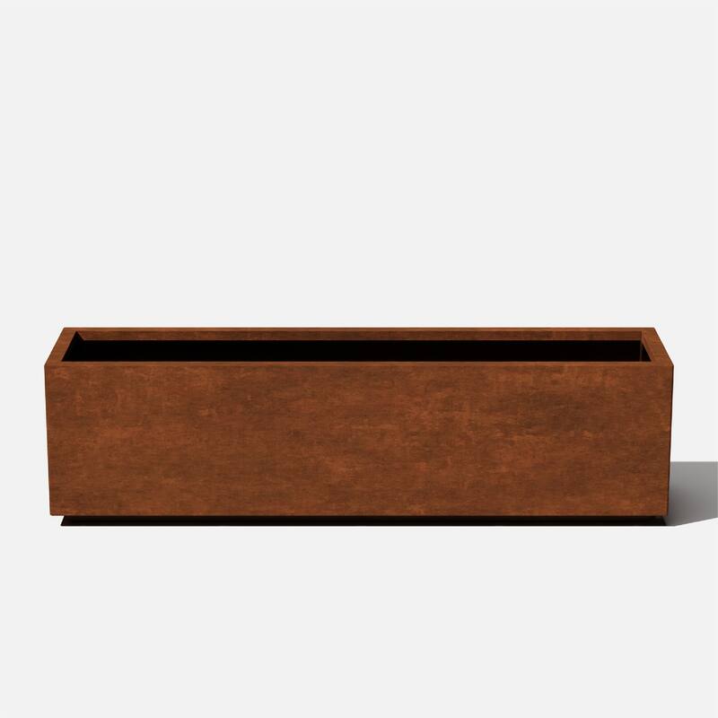 Corten Steel Series Long Box Planter - 16"H x 15"W x 60"L - Rust