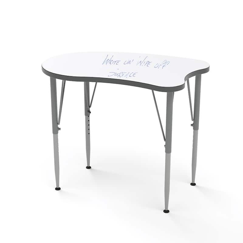 Tot Mate Versa Kids Desk Curve Shape Small Laminate Surface 31.5" x 20" Classroom Table, Write-On/Wipe-Off Dry Erase Top
