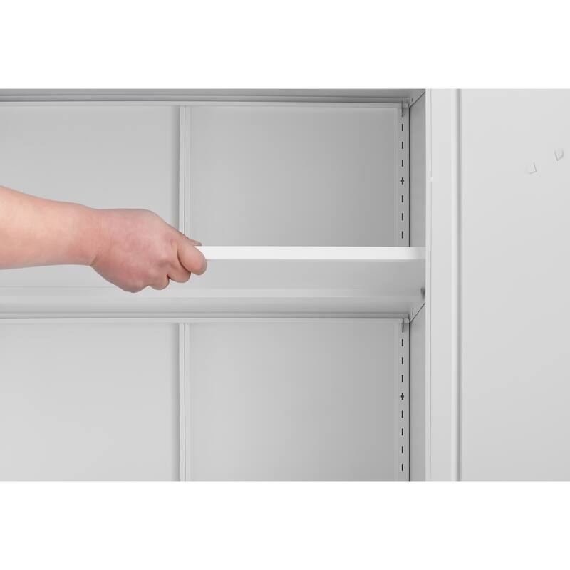 2 Doors Metal Storage Cabinet Kitchen Pantry Cabinet With Adjustable Shelves Tall Steel Cabinet Locker