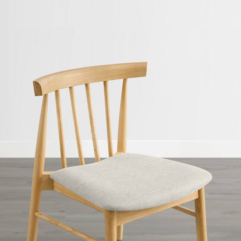 Spruce & Spring Windsor Spindle Back Upholstered Dining Chair with Solid Wood Frame