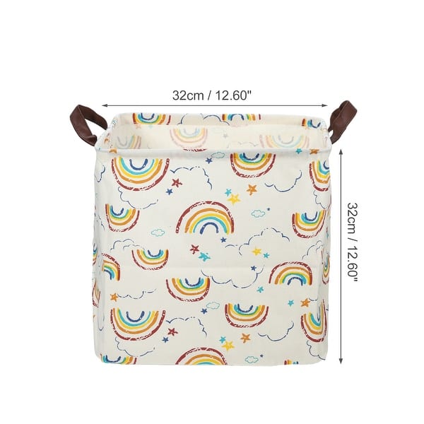 Foldable Square Laundry Basket for Laundry Room 12.60"x12.60"x12.60" 30L Assorted Color 1 Pcs Rainbow - Assorted Color