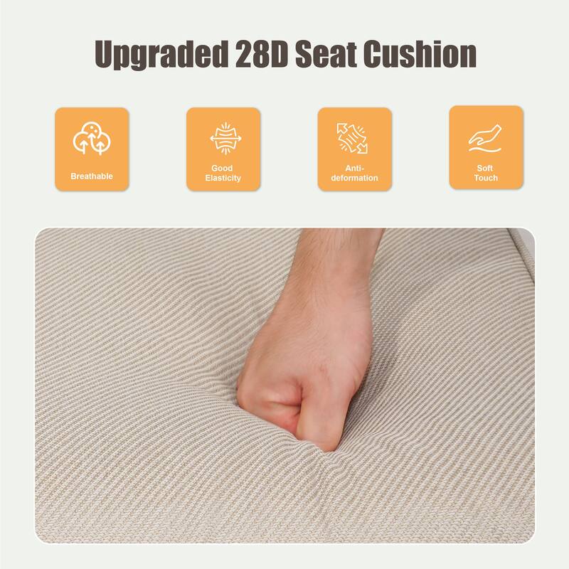 Pocassy Patio Outdoor Sofa Ottoman with Swivel Chair Table Funiture Set.