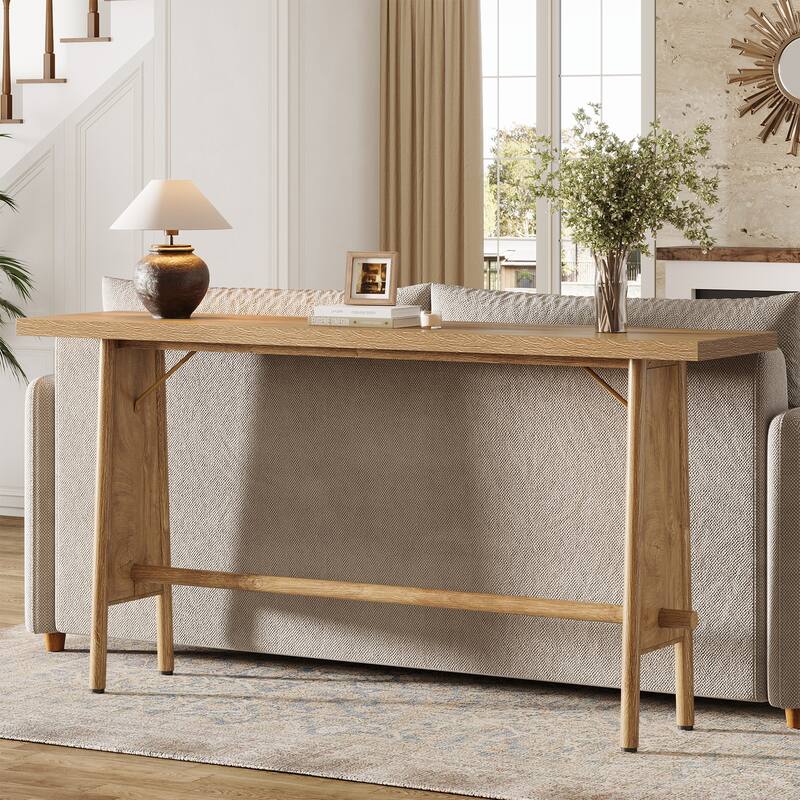 63" Long Entryway Table, Modern Console Table with Metal Legs