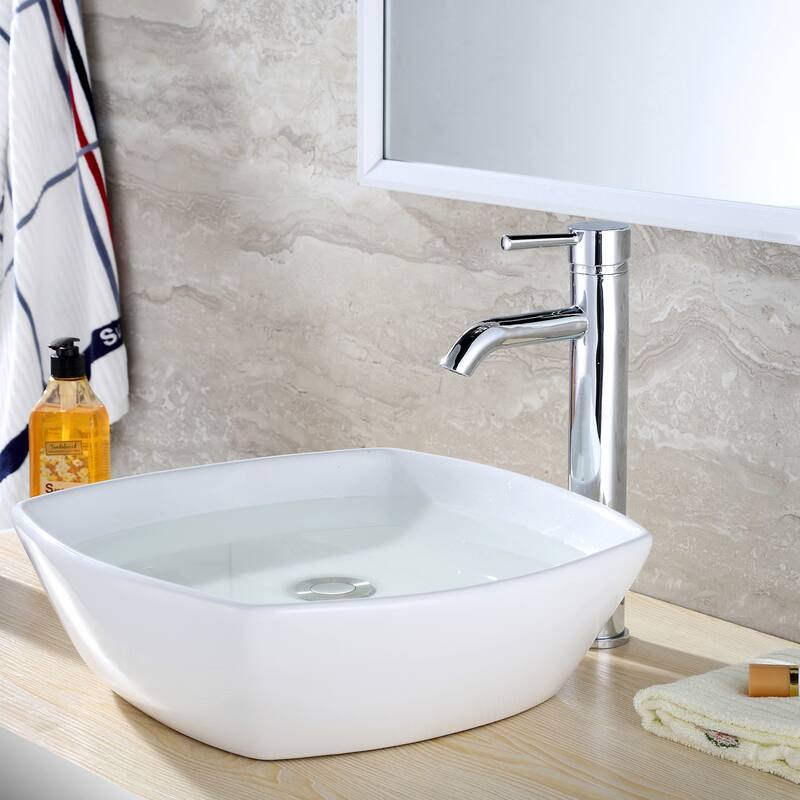 Luxier BSH03-T Single Handle 1-Hole Vessel Bathroom Faucet with Drain - Chrome