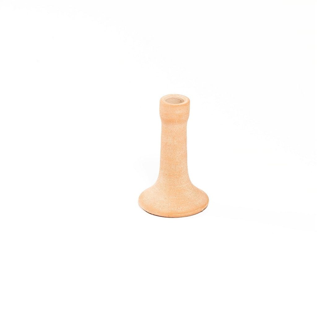 Round Candleholder White Wash Dia 3.75" & H 6" - White Wash