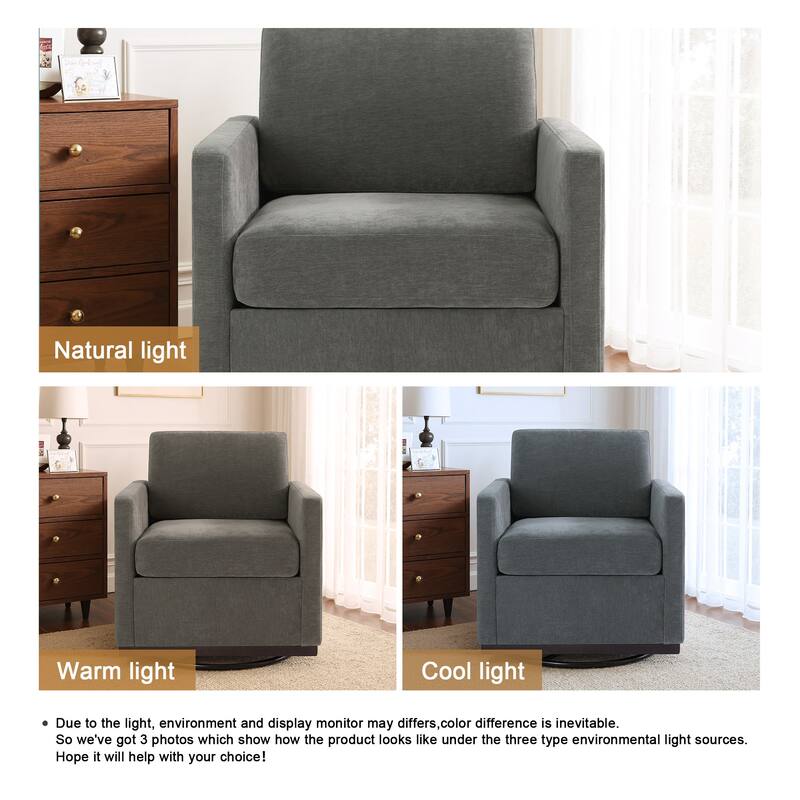 Modern Upholstered Swivel Accent Arm Chair