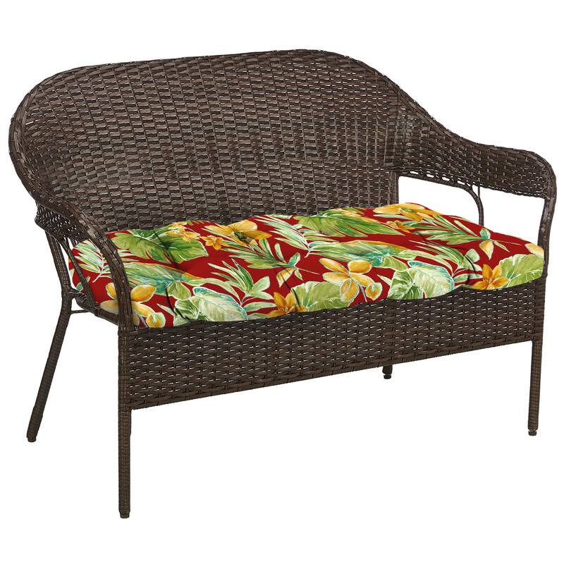 44" x 18" Contoured Outdoor Wicker Bench Cushion - 18'' L x 44'' W x 4'' H