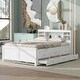 preview thumbnail 2 of 14, Full Size Platform Bed with Multi-functional Headboard, USB Ports, Twin Trundle, and 3 Storage Drawers