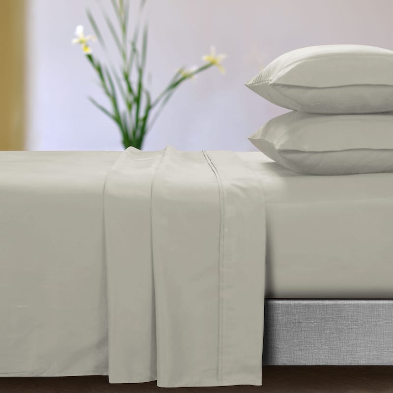 Super Soft Extra Deep Pocket Bed Sheet Set with Oversize Flat - Queen - Cloud